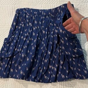 Zara Blue Patterned Mini Skirt